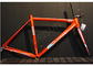 Ελαφρύ πλαίσιο ποδηλάτων σκάνδιου, μαύρο/πορτοκαλί πλήρες πλαίσιο οδικών ποδηλάτων άνθρακα προμηθευτής